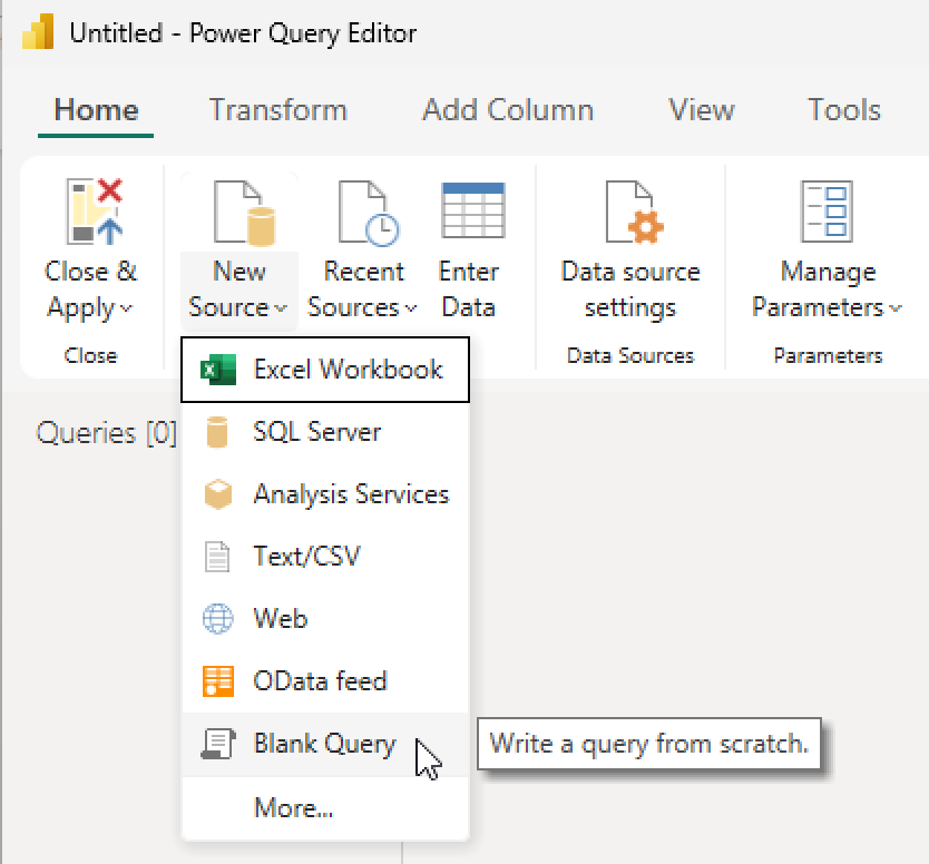 Select Blank Query